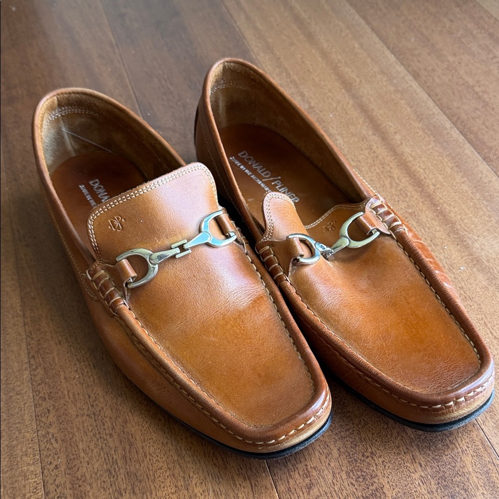 Donald J. Pliner Men's Italian Tan Leather Loafers Size 12